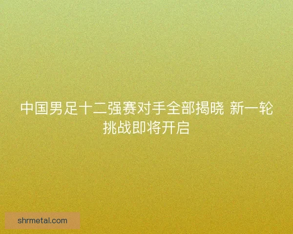 中国男足十二强赛对手全部揭晓 新一轮挑战即将开启