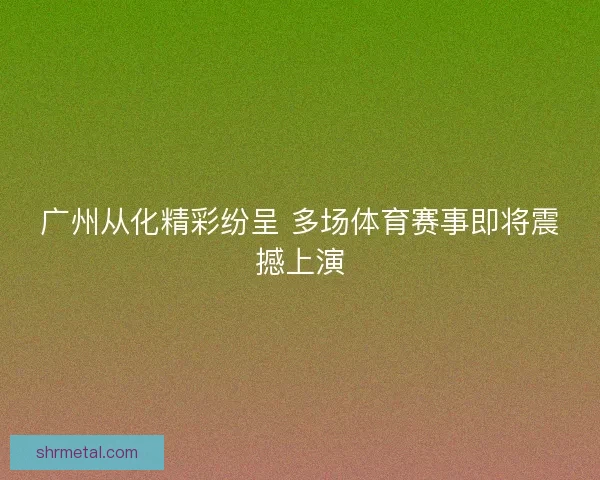 广州从化精彩纷呈 多场体育赛事即将震撼上演